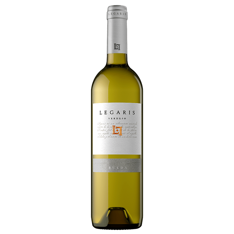botella de vino blanco Legaris, uva Verdejo. D.O. Rueda
