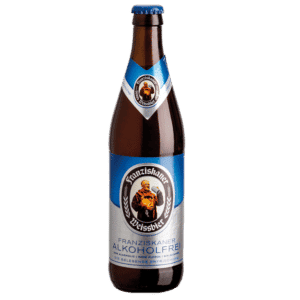 botella medio litro de cerveza alemana Franziskaner, sin alcohol