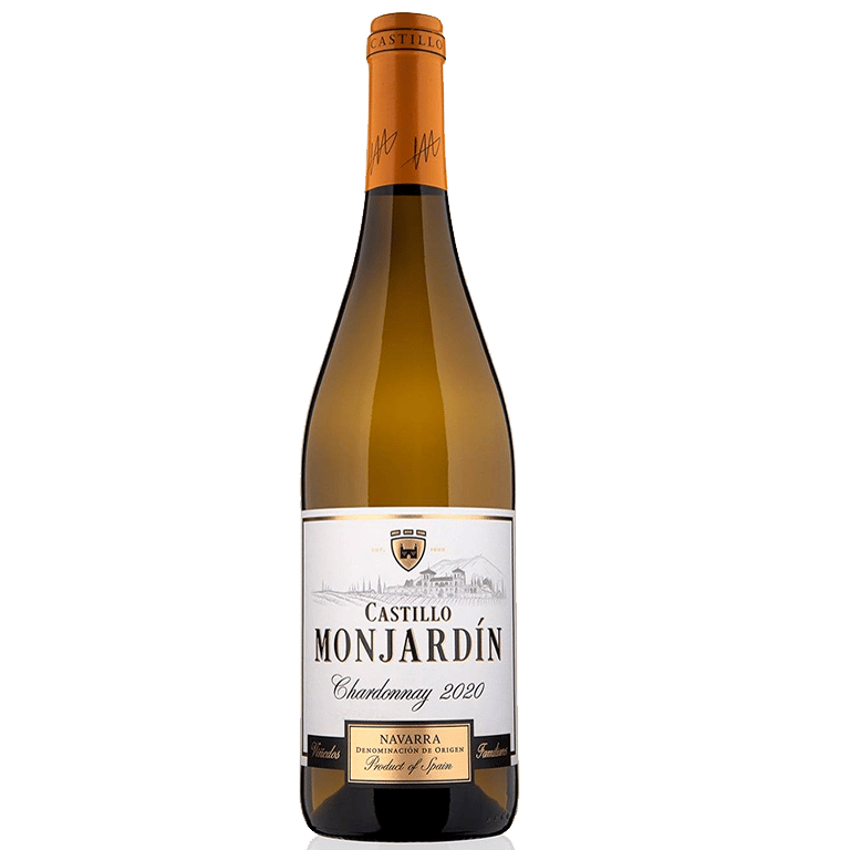 Botella vino blanco Castillo Monjardín de uva Chardonnay