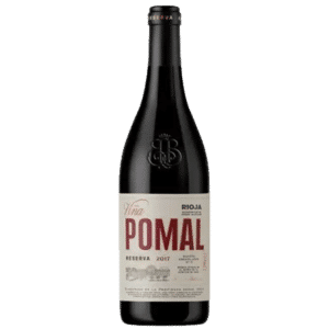 Botella de vino tinto Rioja de la marca Viña Pomal Reserva